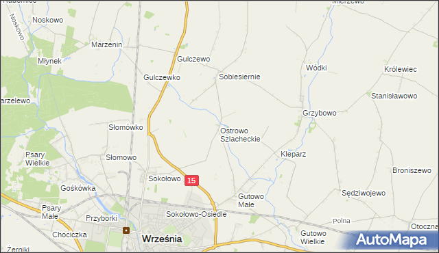 mapa Ostrowo Szlacheckie, Ostrowo Szlacheckie na mapie Targeo