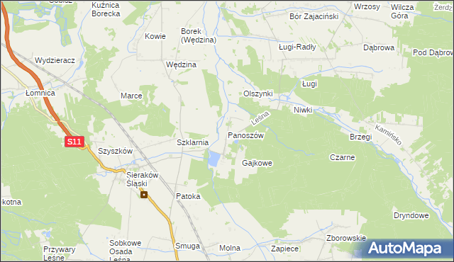 mapa Panoszów, Panoszów na mapie Targeo