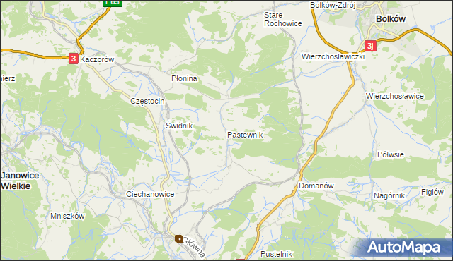 mapa Pastewnik gmina Marciszów, Pastewnik gmina Marciszów na mapie Targeo