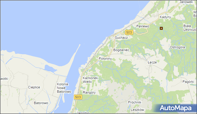 mapa Połoniny, Połoniny na mapie Targeo