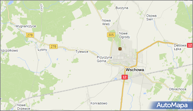 mapa Przyczyna Górna, Przyczyna Górna na mapie Targeo