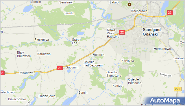 mapa Rokocin, Rokocin na mapie Targeo