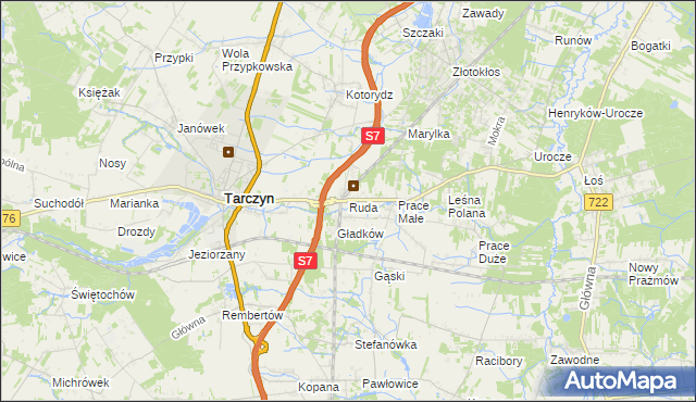 mapa Ruda gmina Tarczyn, Ruda gmina Tarczyn na mapie Targeo