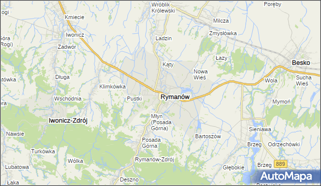 mapa Rymanów, Rymanów na mapie Targeo