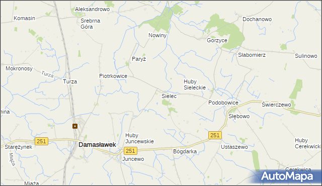 mapa Sielec gmina Żnin, Sielec gmina Żnin na mapie Targeo