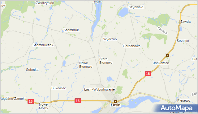 mapa Stare Błonowo, Stare Błonowo na mapie Targeo