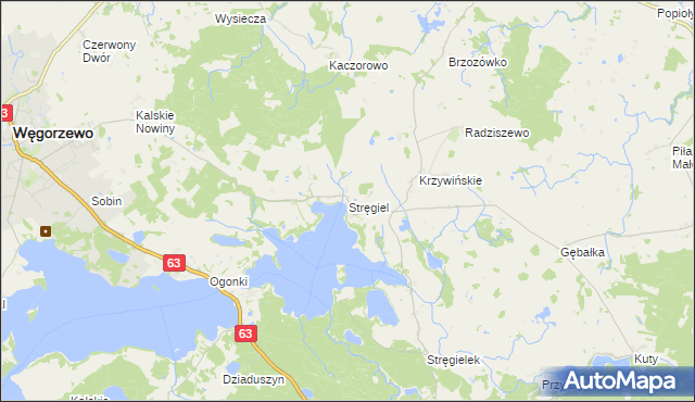 mapa Stręgiel, Stręgiel na mapie Targeo