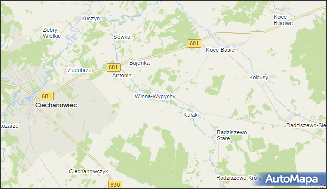 mapa Winna-Poświętna, Winna-Poświętna na mapie Targeo