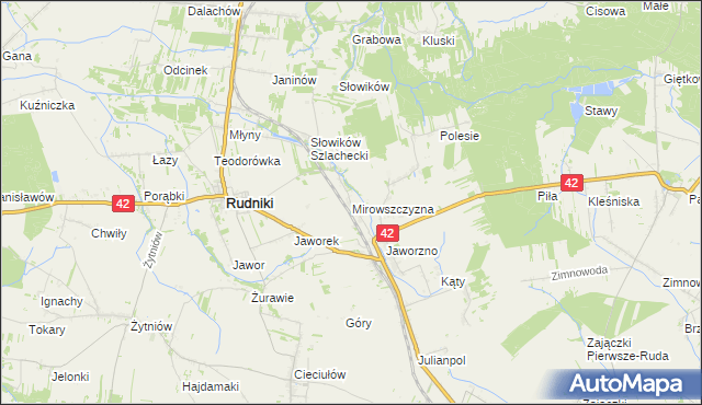 mapa Mirowszczyzna, Mirowszczyzna na mapie Targeo
