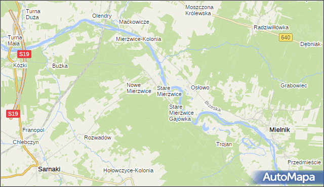 mapa Stare Mierzwice Leśniczówka, Stare Mierzwice Leśniczówka na mapie Targeo