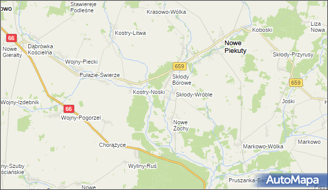 mapa Stare Żochy, Stare Żochy na mapie Targeo