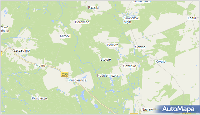mapa Stołpie gmina Polanów, Stołpie gmina Polanów na mapie Targeo