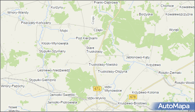 mapa Truskolasy-Lachy, Truskolasy-Lachy na mapie Targeo