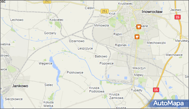 mapa Batkowo, Batkowo na mapie Targeo