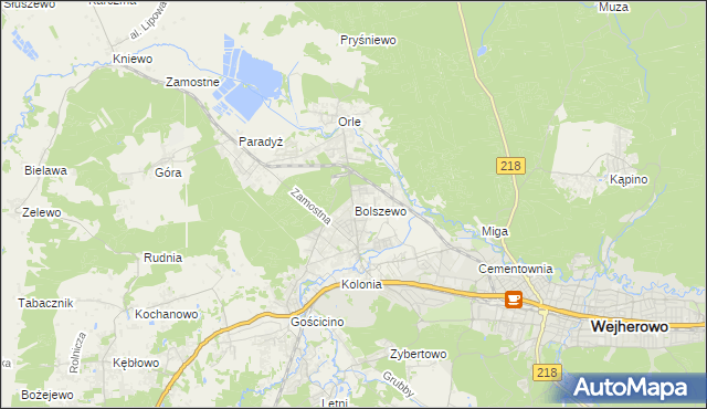 mapa Bolszewo, Bolszewo na mapie Targeo