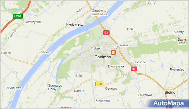 mapa Chełmno, Chełmno na mapie Targeo