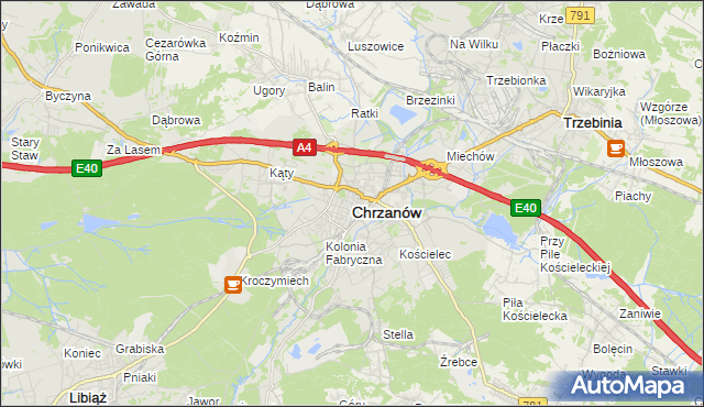 mapa Chrzanów, Chrzanów na mapie Targeo