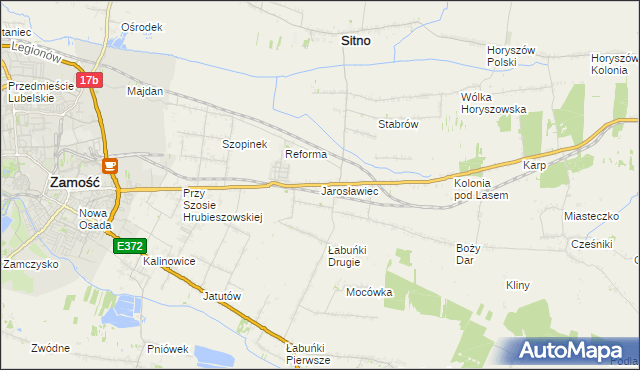 mapa Jarosławiec gmina Sitno, Jarosławiec gmina Sitno na mapie Targeo
