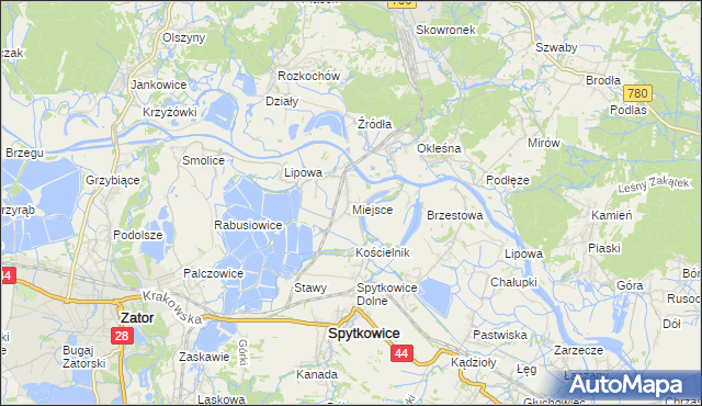 mapa Miejsce gmina Spytkowice, Miejsce gmina Spytkowice na mapie Targeo