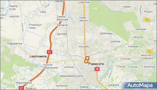 mapa Mysiadło, Mysiadło na mapie Targeo