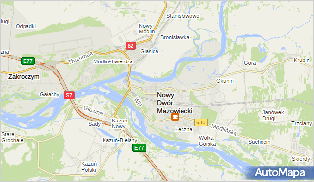 mapa Nowy Dwór Mazowiecki, Nowy Dwór Mazowiecki na mapie Targeo