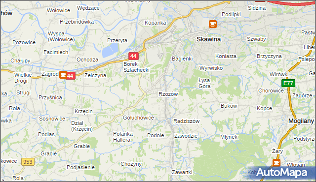 mapa Rzozów, Rzozów na mapie Targeo