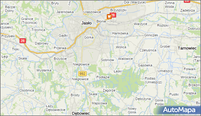 mapa Sobniów, Sobniów na mapie Targeo