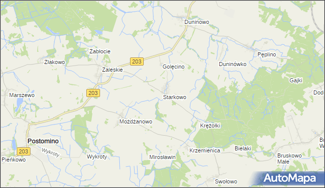 mapa Starkowo gmina Ustka, Starkowo gmina Ustka na mapie Targeo