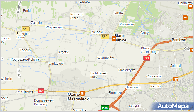 mapa Wieruchów, Wieruchów na mapie Targeo