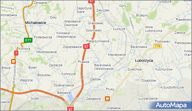 mapa Wiktorowice, Wiktorowice na mapie Targeo