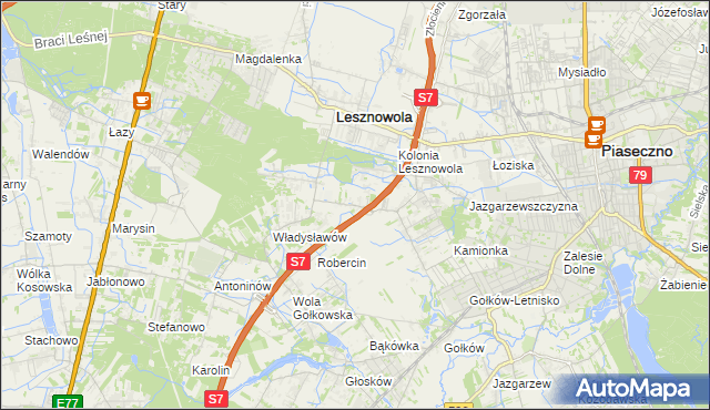mapa Wilcza Góra gmina Lesznowola, Wilcza Góra gmina Lesznowola na mapie Targeo