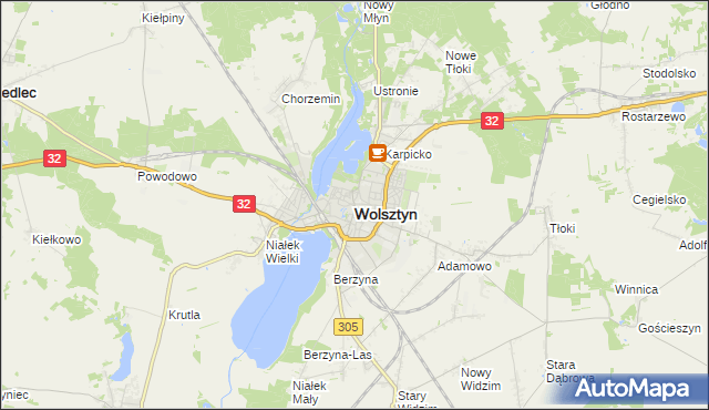 mapa Wolsztyn, Wolsztyn na mapie Targeo