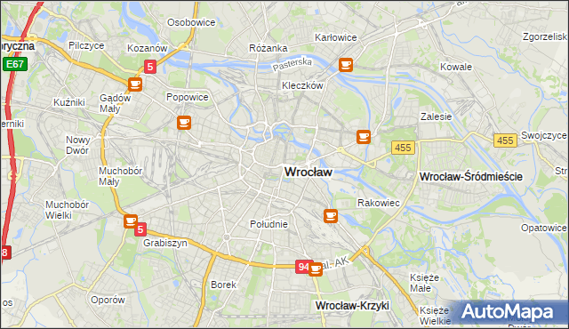 mapa Wrocławia, Wrocław na mapie Targeo