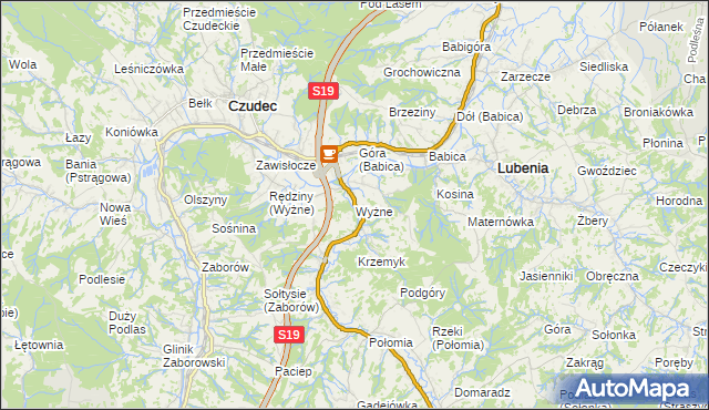 mapa Wyżne, Wyżne na mapie Targeo
