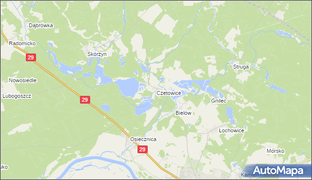mapa Czetowice, Czetowice na mapie Targeo