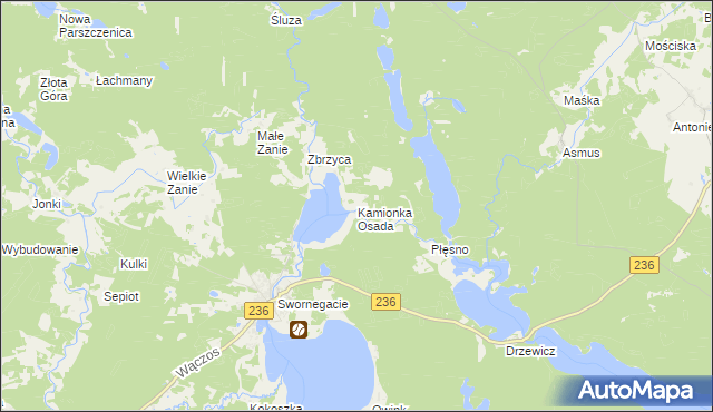 mapa Kamionka Osada, Kamionka Osada na mapie Targeo