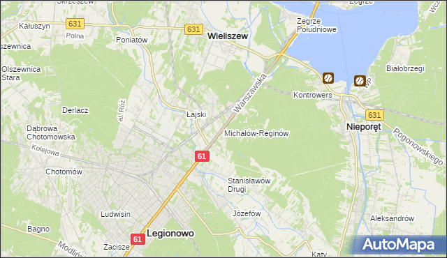 mapa Michałów-Reginów, Michałów-Reginów na mapie Targeo