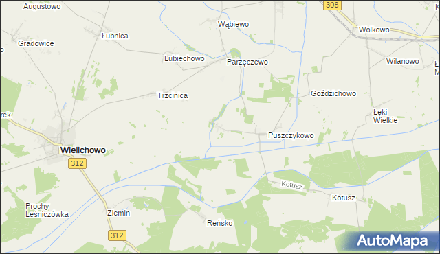 mapa Puszczykówiec, Puszczykówiec na mapie Targeo