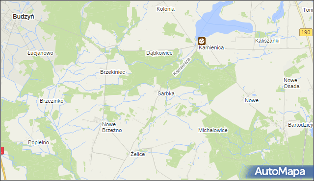 mapa Sarbka gmina Wągrowiec, Sarbka gmina Wągrowiec na mapie Targeo