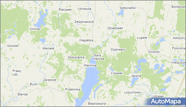 mapa Stara Hańcza, Stara Hańcza na mapie Targeo