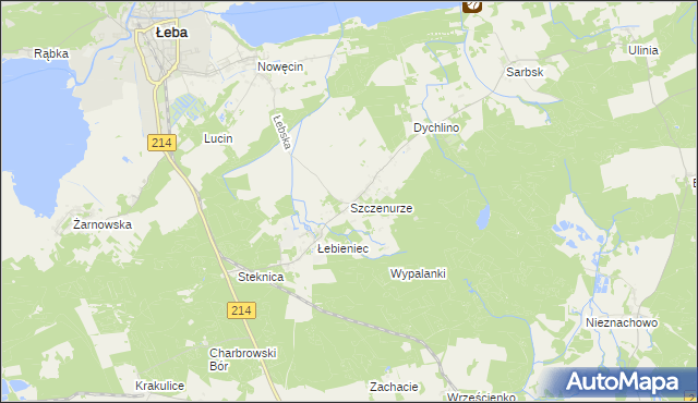 mapa Szczenurze, Szczenurze na mapie Targeo
