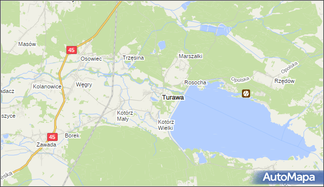 mapa Turawa, Turawa na mapie Targeo