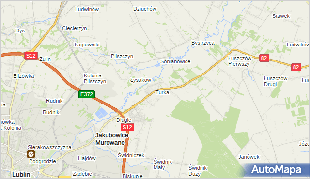 mapa Turka gmina Wólka, Turka gmina Wólka na mapie Targeo