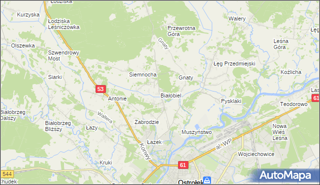 mapa Białobiel, Białobiel na mapie Targeo
