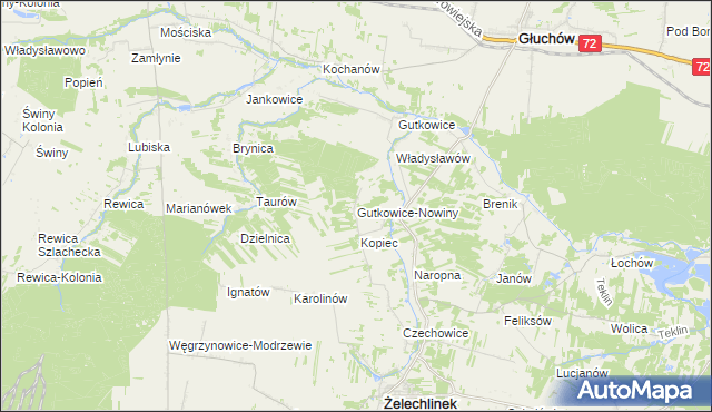 mapa Gutkowice-Nowiny, Gutkowice-Nowiny na mapie Targeo