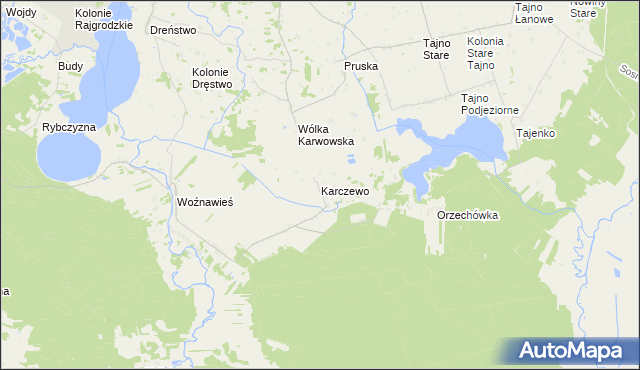 mapa Karczewo gmina Rajgród, Karczewo gmina Rajgród na mapie Targeo