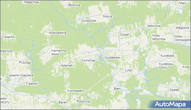 mapa Krasna gmina Stąporków, Krasna gmina Stąporków na mapie Targeo