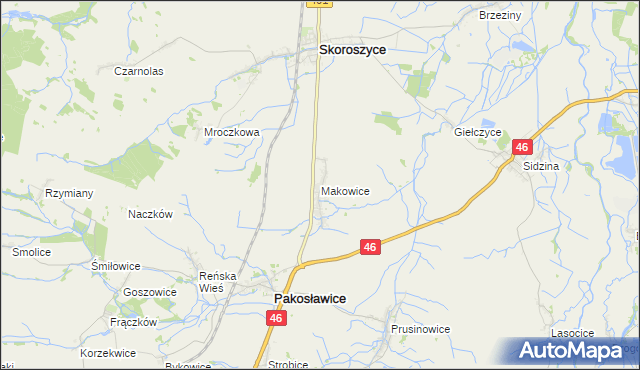 mapa Makowice gmina Skoroszyce, Makowice gmina Skoroszyce na mapie Targeo