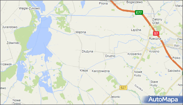 mapa Nowy Dwór gmina Elbląg, Nowy Dwór gmina Elbląg na mapie Targeo