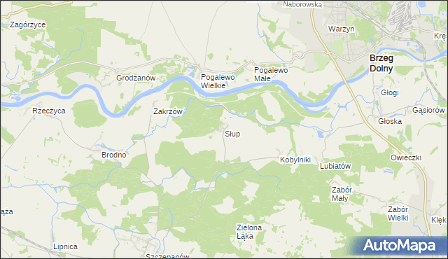 mapa Słup gmina Środa Śląska, Słup gmina Środa Śląska na mapie Targeo